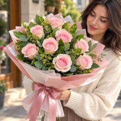Beautiful Day 11 Adet İtal Pembe Gül Buketi