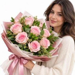 Beautiful Day 11 Adet İtal Pembe Gül Buketi