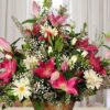 Güzel Bir Gün – Sepette Pembe Lilyum ve Beyaz Gerbera